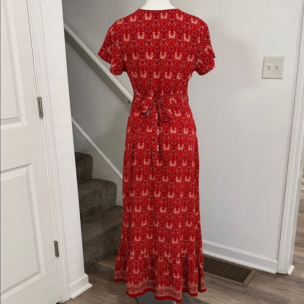 Zesica Chic Red Floral Maxi Dress Size Medium - Picture 5 of 10